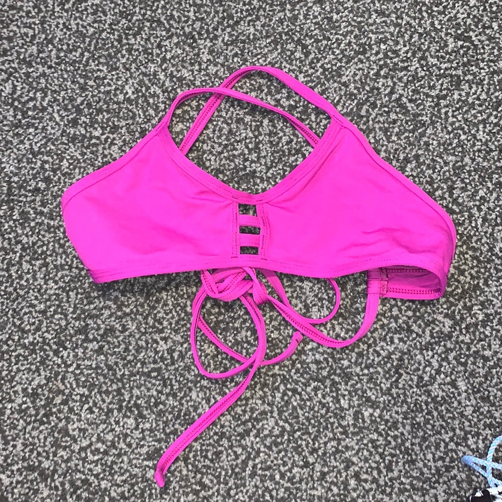 PURPLE JOLYN TIE-BACK BIKINI TOP